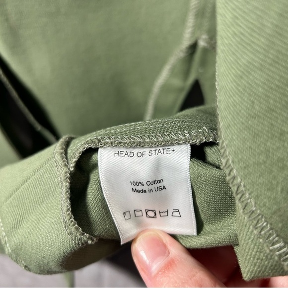 Head of State NWT sz LARGE Green Cutout Denim Crop Top Vest - Picture 8 of 10